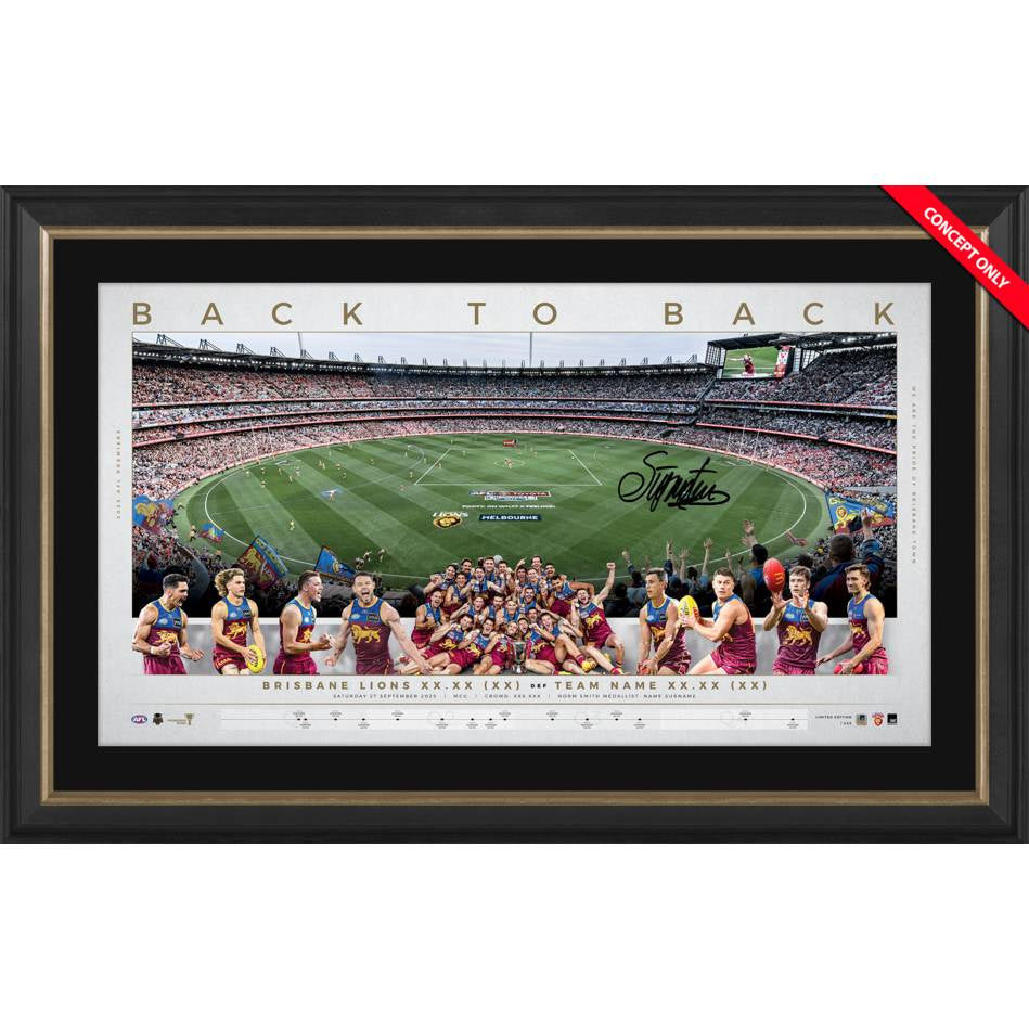 Brisbane Lions 2025 Premiers Signed Panoramic