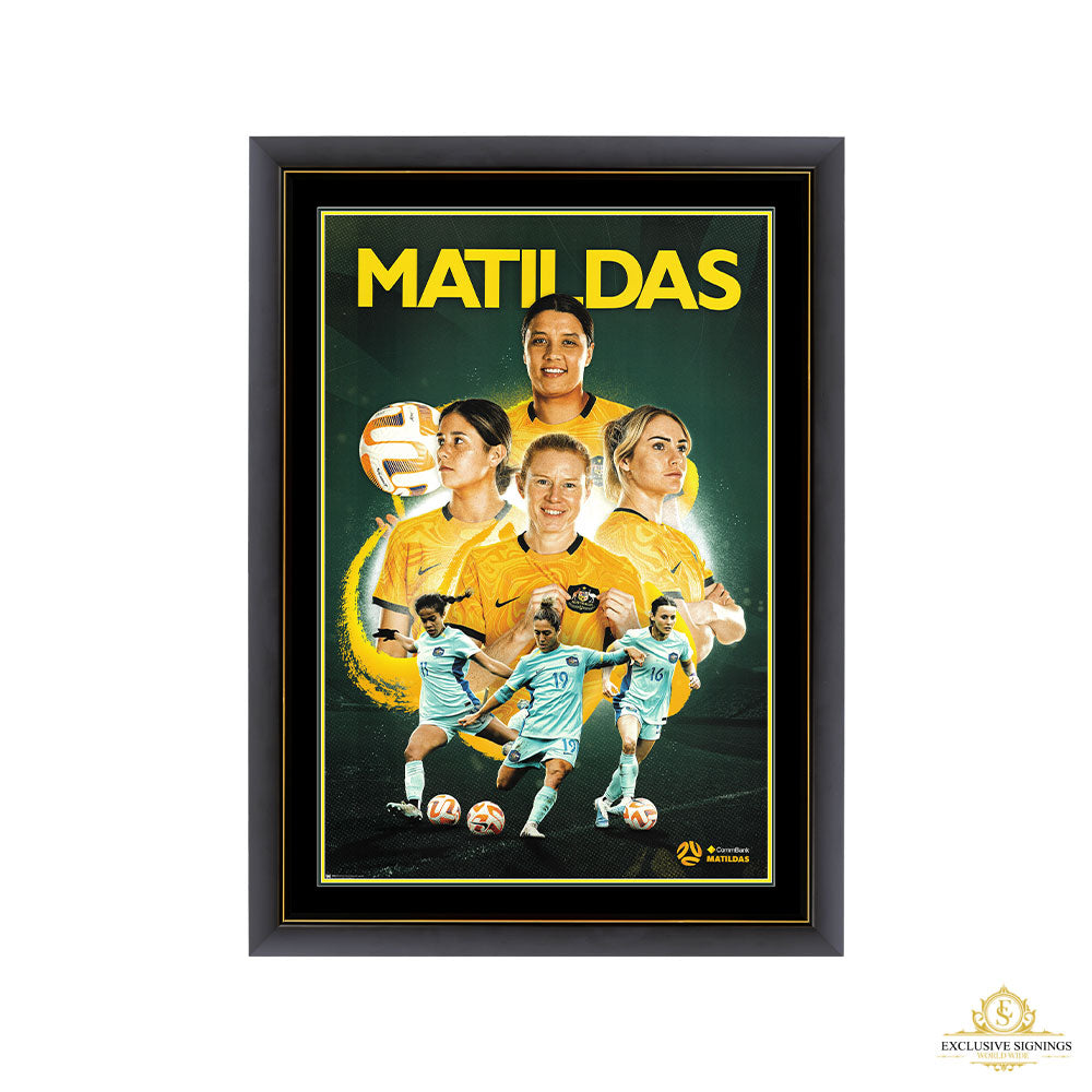 Matildas Soccer Team Poster Framed
