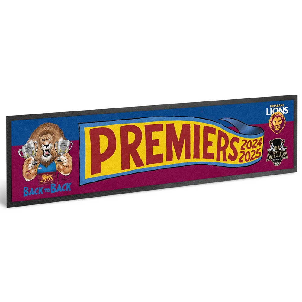 Brisbane Lions Grand Final 2025 Caricature Bar Runner – Mark Knight Design