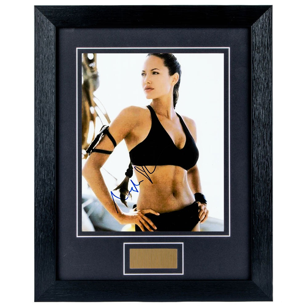 Angelina Jolie Personally Signed Tomb Raider Portrait 8x10 Photograph Framed