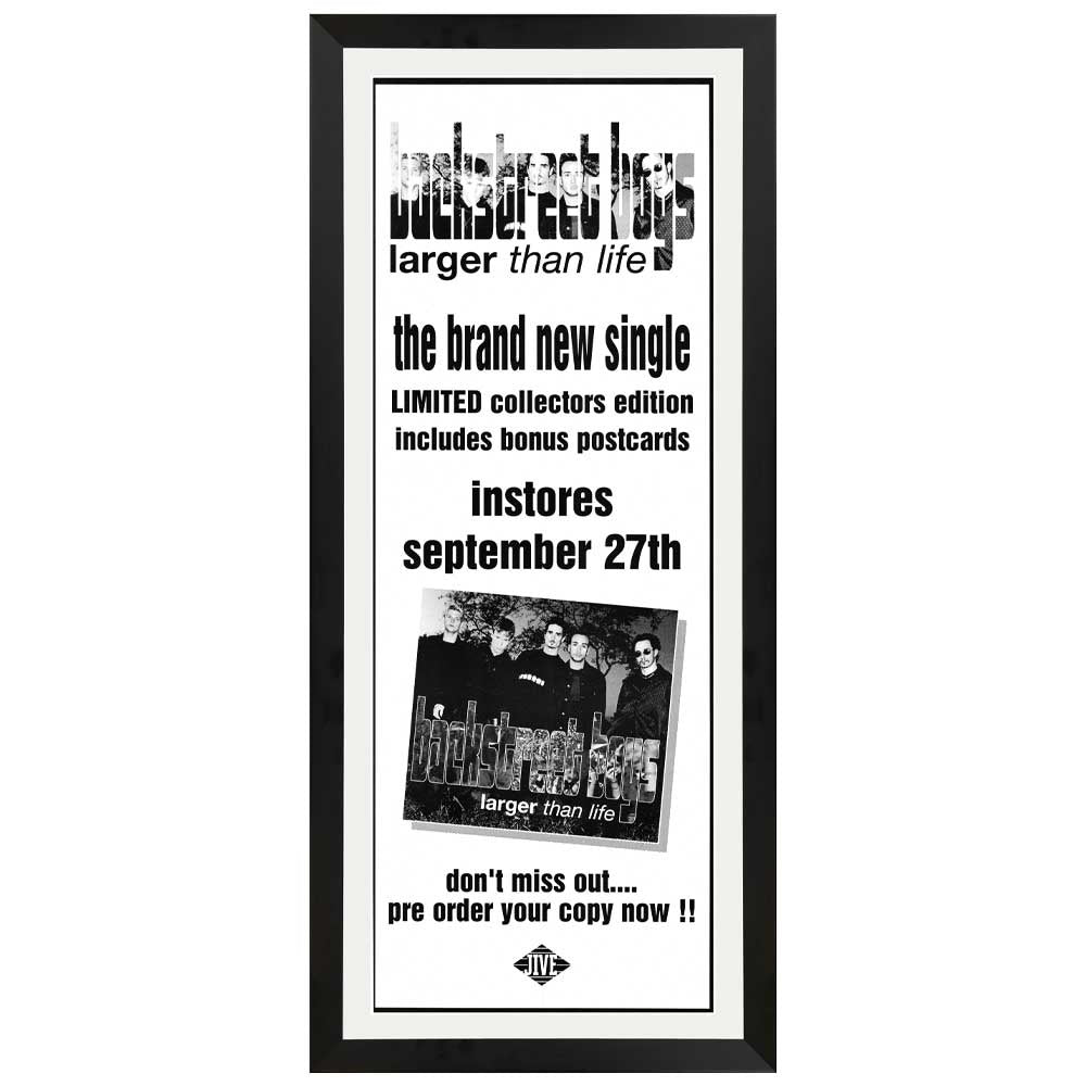 Backstreet Boys - Larger Than Life Promotional Vintage Daybill Poster Framed