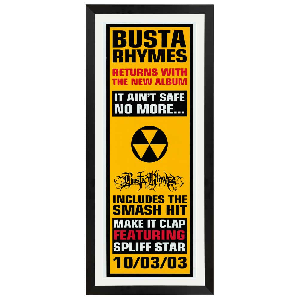Busta Rhymes - It Ain't Safe No More Promotional Vintage Daybill Poster Framed
