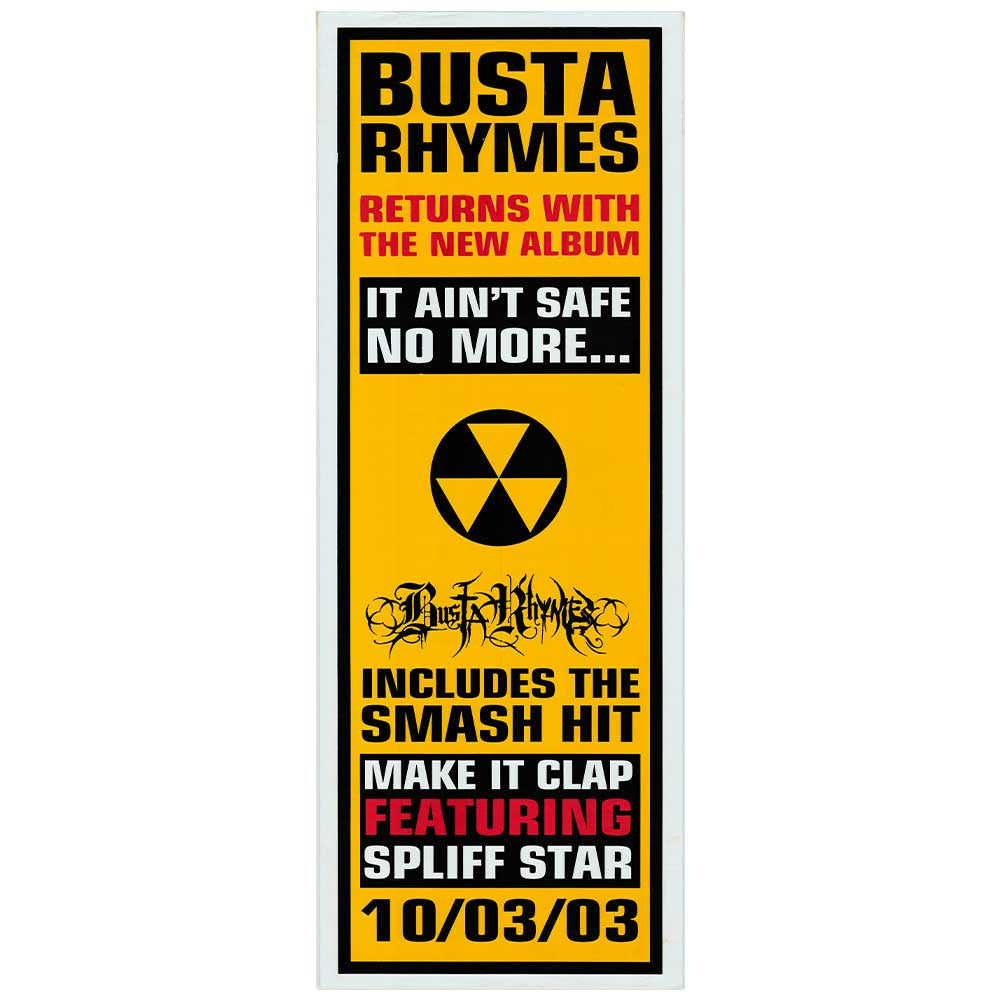 Busta Rhymes - It Ain't Safe No More Promotional Vintage Daybill Poster Unframed