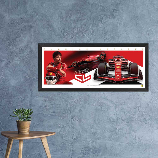 Formula 1 Charles Leclerc Ferrari Mini Wings Print Framed