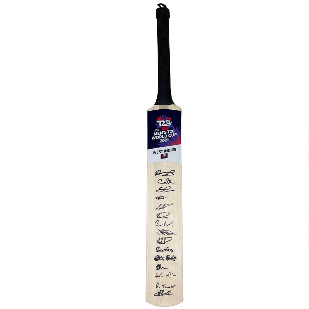 Cricket – 2021 ICC T20 Cricket World Cup West Indies Team Signed Bat