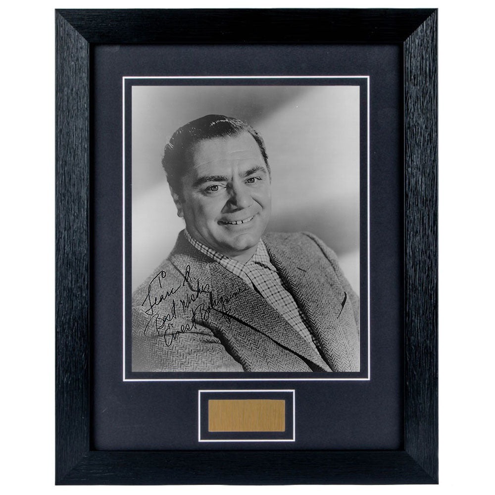 Ernest Borgnine Personally Signed Personalised portrait 8 x 10 Photograph Framed