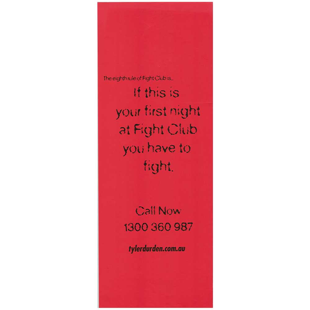 Fight Club "8th Rule" Unframed Promo Daybill Poster