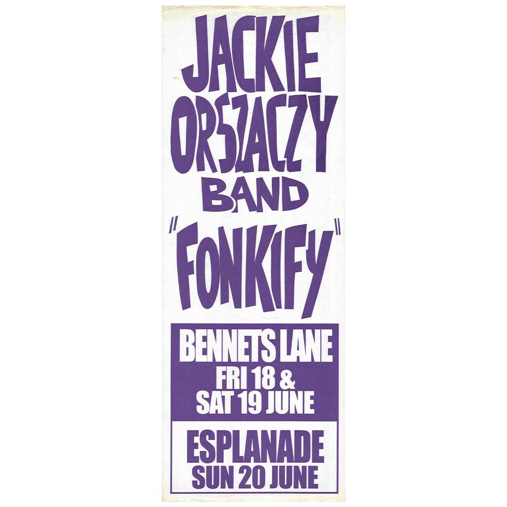 Jackie Orszaczky Band - Fonkify Tour Vintage Daybill Poster Unframed