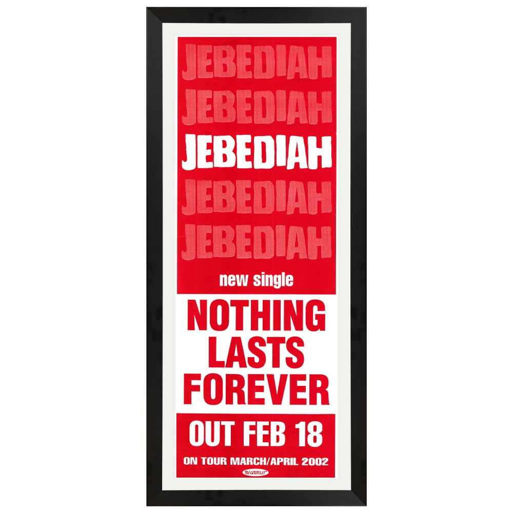 Jebediah - Nothing Lasts Forever Single Promotional Vintage Daybill Poster Framed