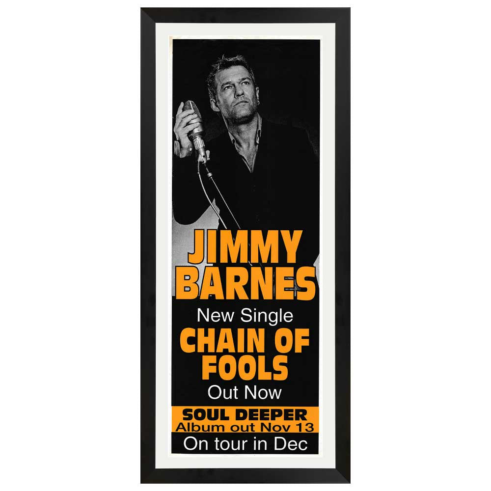 Jimmy Barnes - Chain of Fools Promotional Vintage Daybill Poster Framed
