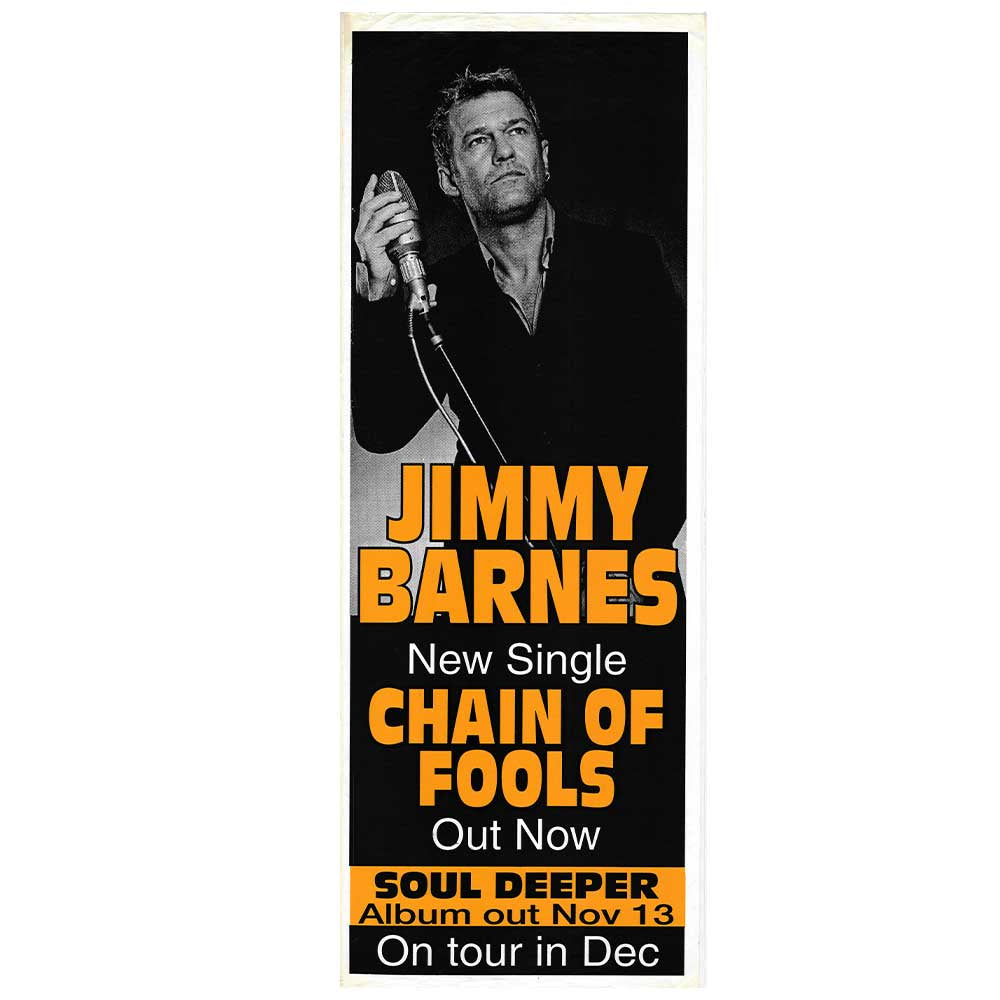 Jimmy Barnes - Chain of Fools Promotional Vintage Daybill Poster Unframed