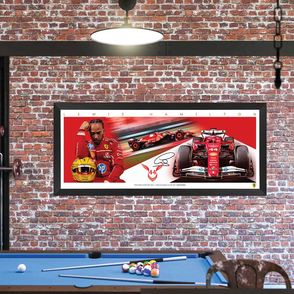 Formula 1 Lewis Hamilton Ferrari Mini Wings Print Framed