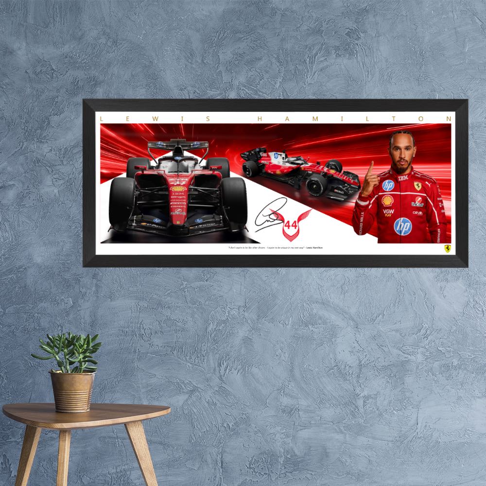Lewis Hamilton 2026 Ferrari F1 Mini Wings Framed Print