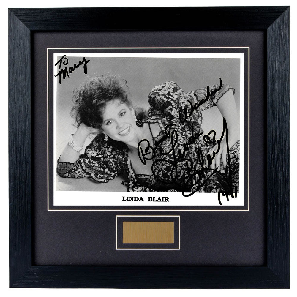 Linda Blair Personally Signed Personalised Portrait 8 x 10 Photograph Framed