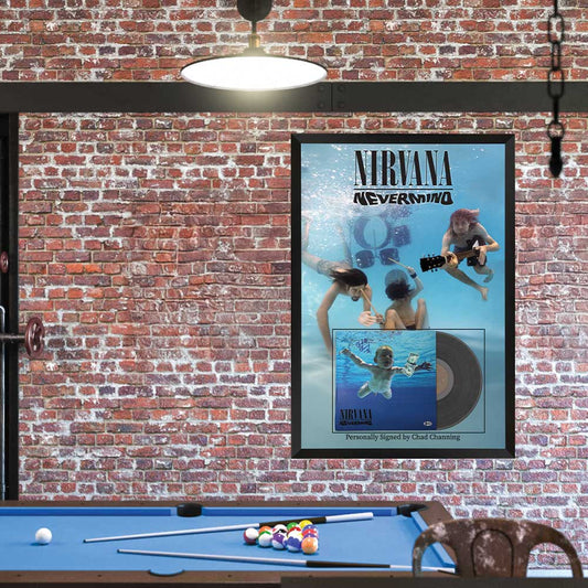 Chad Channing Signed Nirvana Nevermind Album Framed