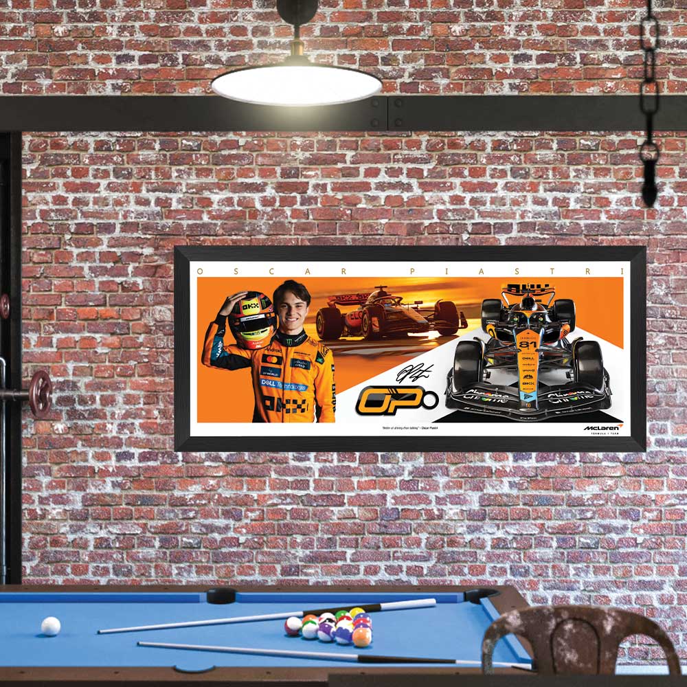 Formula 1 Oscar Piastri Mclaren Mini Wings Print Framed