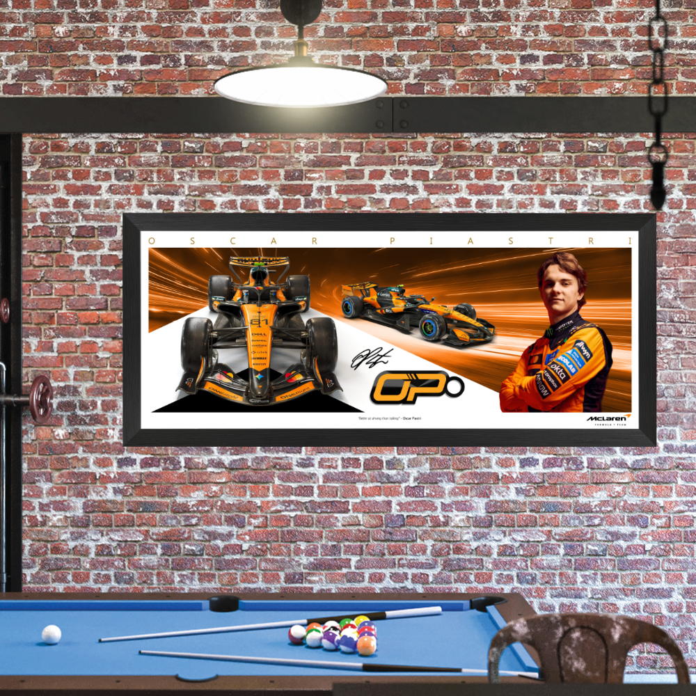 Oscar Piastri 2026 McLaren F1 Mini Wings Framed Print