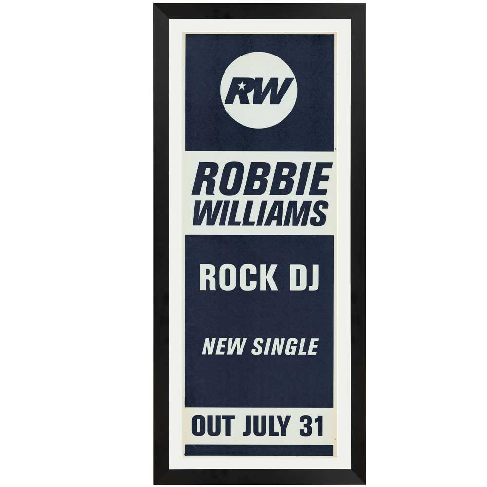 Robbie Williams "Rock DJ" Framed Promo Daybill Poster
