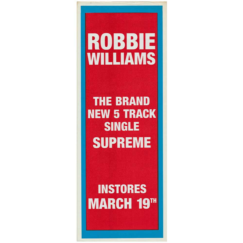 Robbie Williams "Supreme" Unframed Promo Daybill Poster