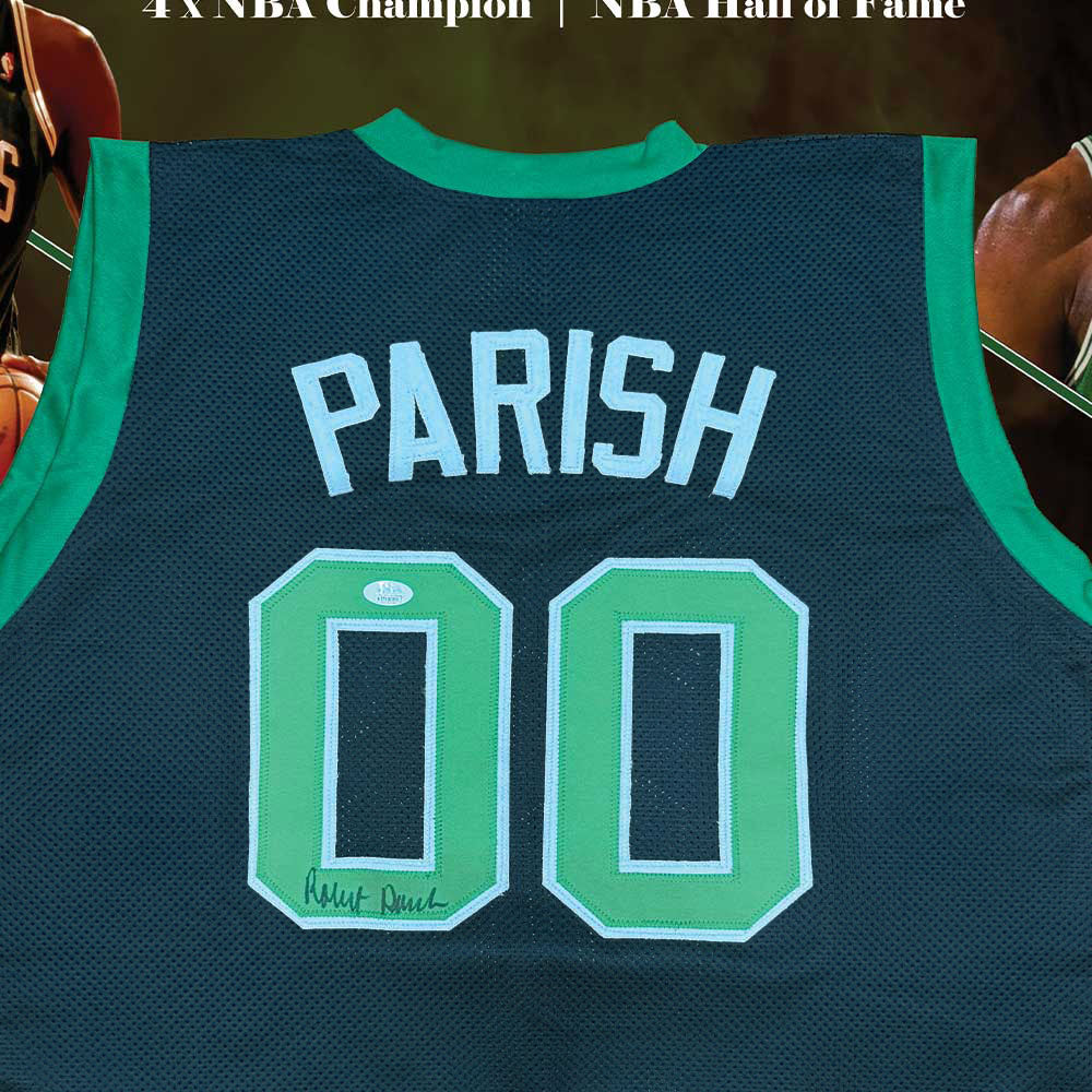 Robert Parish Signed Celtics Black Jersey 3rd Party Certified Framed