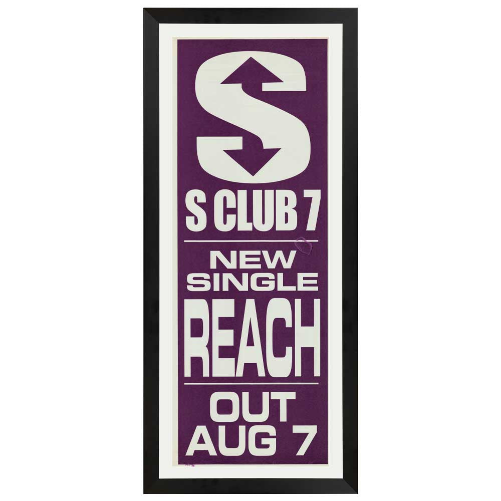 S Club 7 - Reach Promotional Vintage Daybill Poster Framed