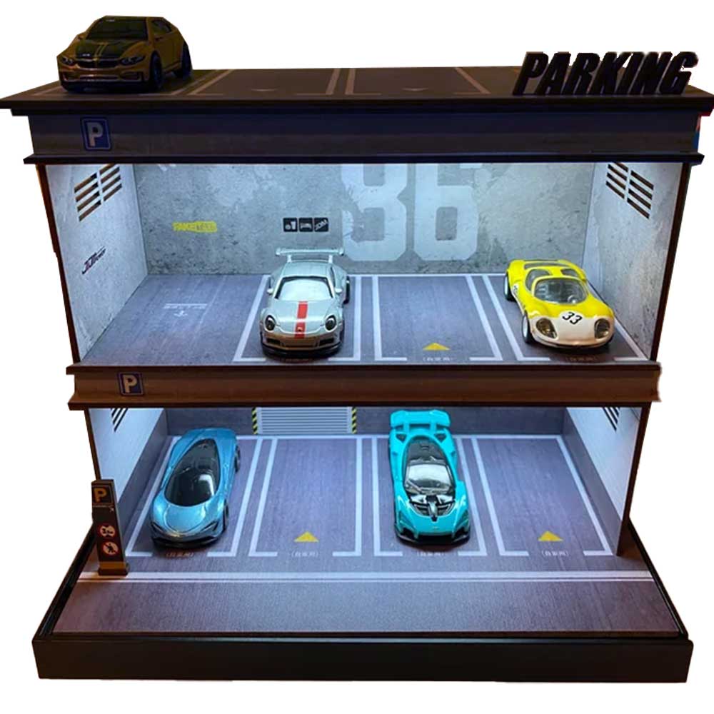 1:64 Scale Double Deck Model Car Parking Garage