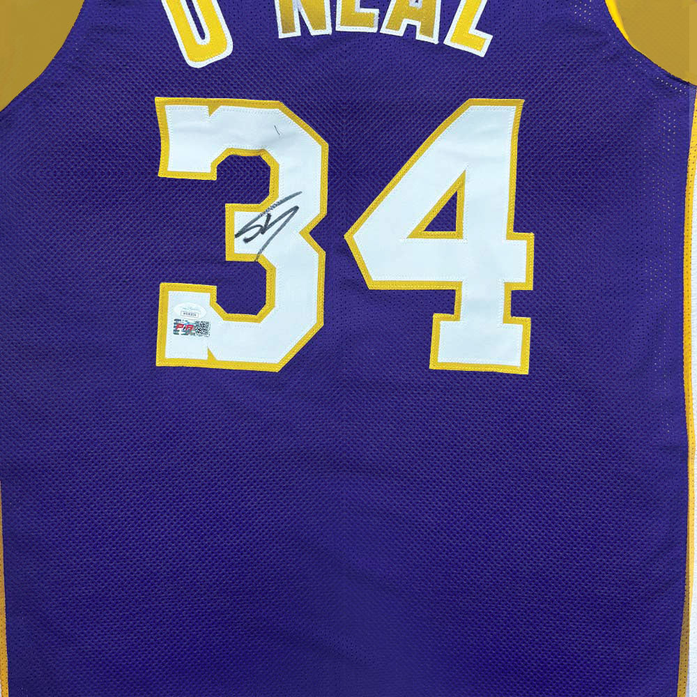 Shaquille O'Neal Signed Purple Lakers 3rd Party Certified Jersey Framed