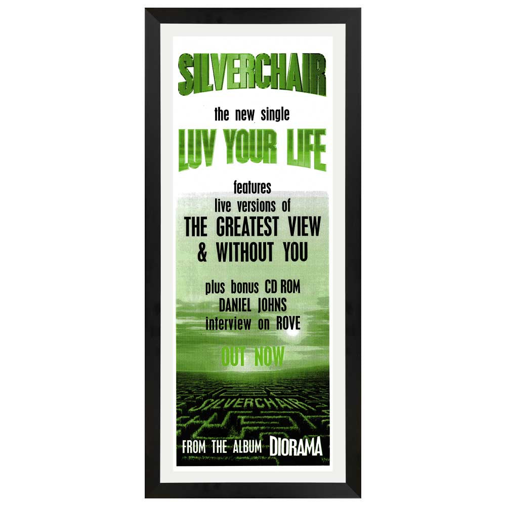 Silverchair - Luv Your Life Promotional Vintage Daybill Poster Framed