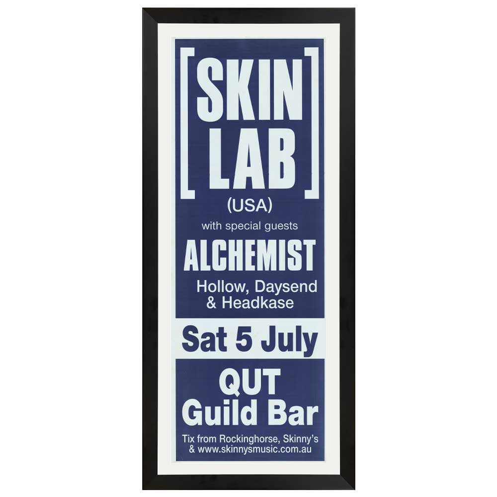 Skin Lab - QUT Guild Bar Promotional Vintage Daybill Poster Framed