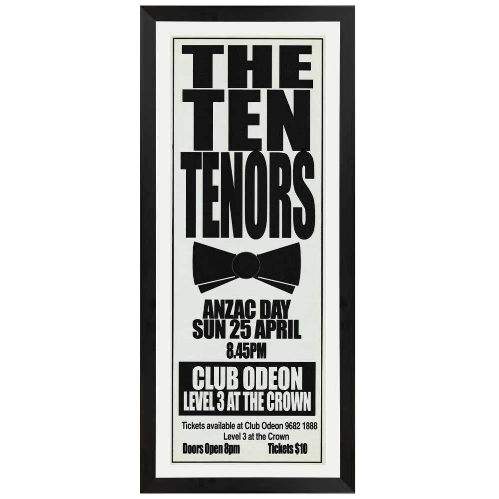 The Ten Tenors - ANZAC Day Promotional Vintage Daybill Poster Framed