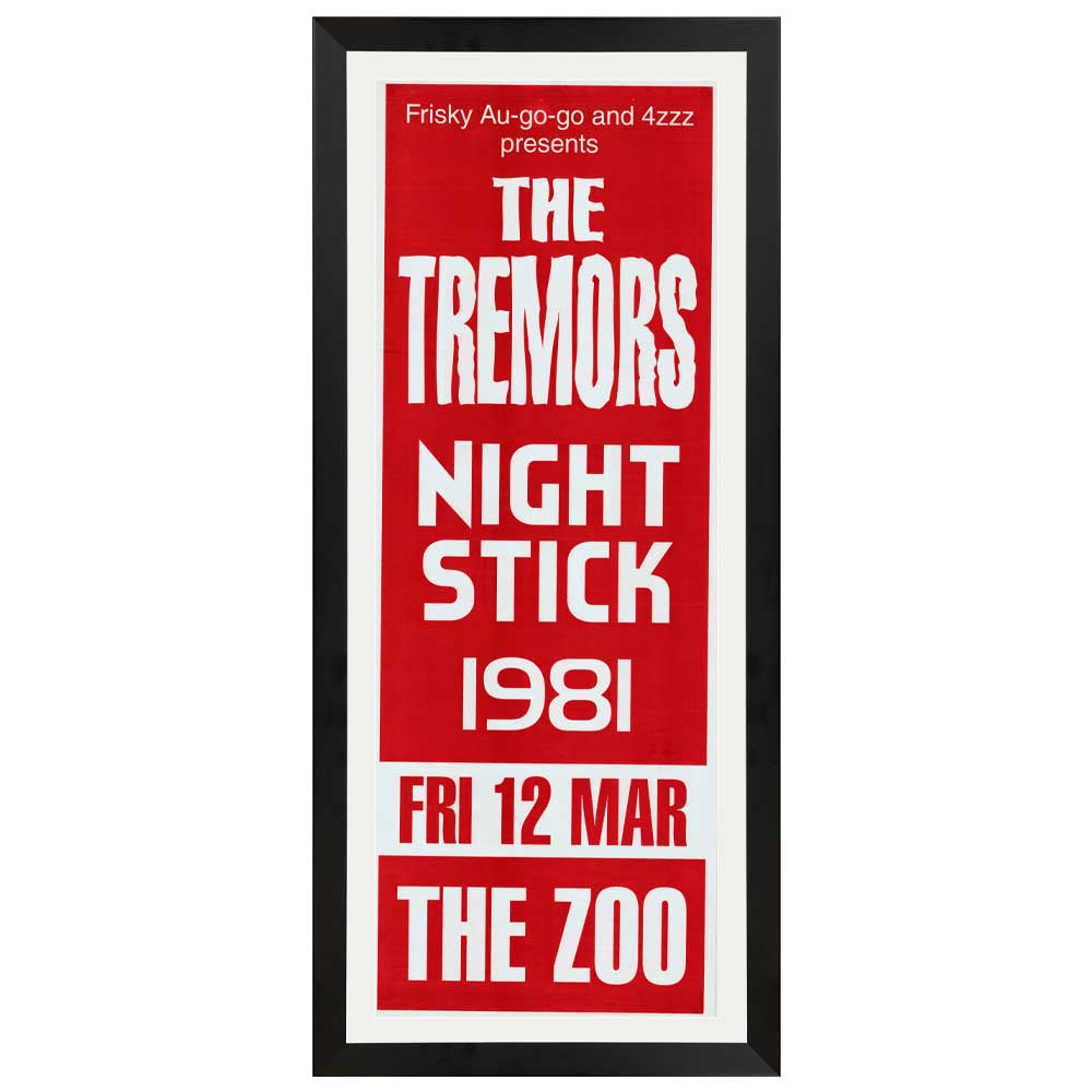 The Tremors - Night Stick 1981 Promotional Vintage Daybill Poster Framed