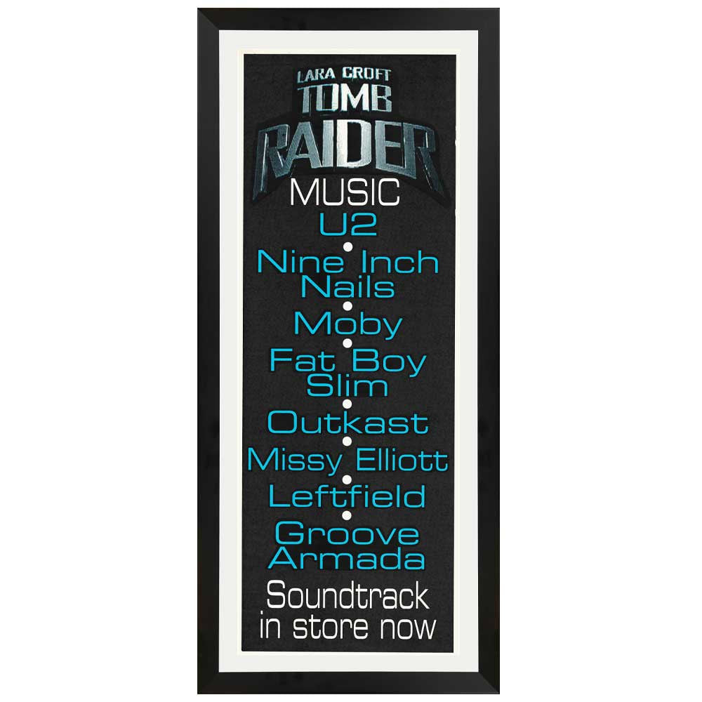 Lara Croft: Tomb Raider Soundtrack Promotional Vintage Daybill Poster Framed