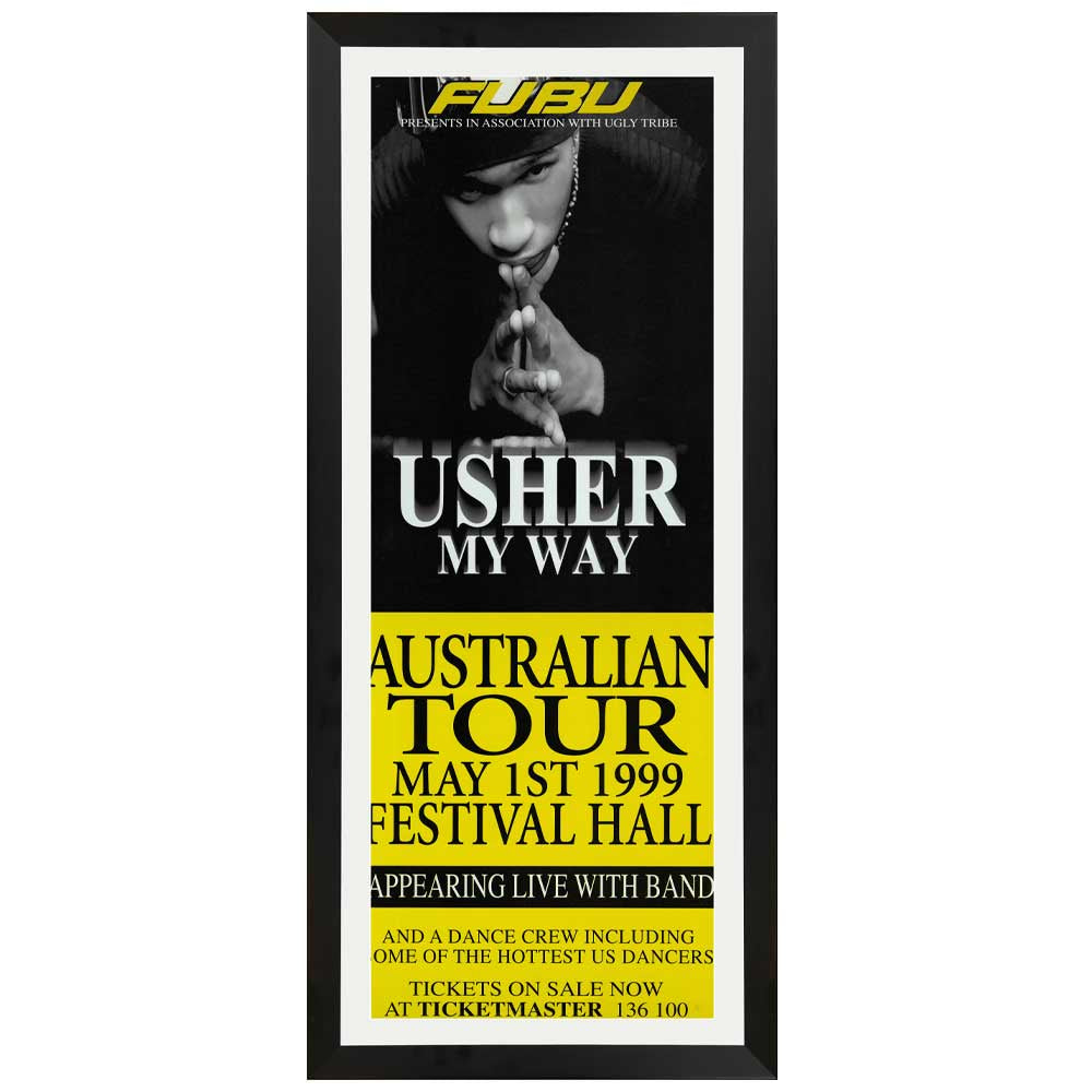 Usher - My Way Australian Tour Promotional Vintage Daybill Poster Framed