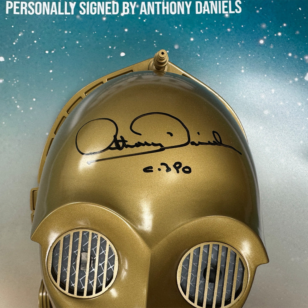 Anthony Daniels Signed C-3PO Star Wars 3D Head Framed
