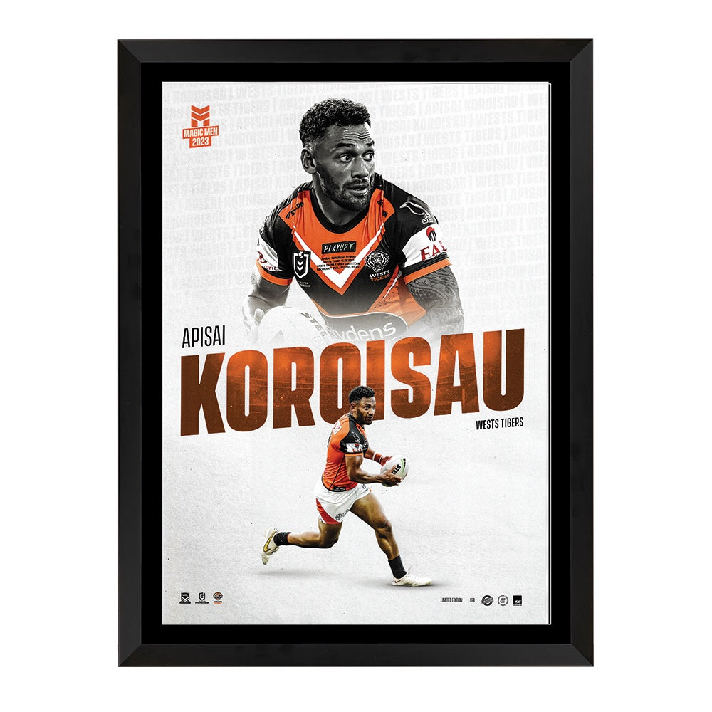 West Tigers Apisai Korosau Collectors Edition Print Framed
