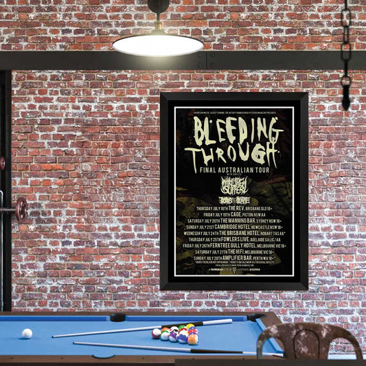 Bleeding Through Final Australian Tour Poster Framed