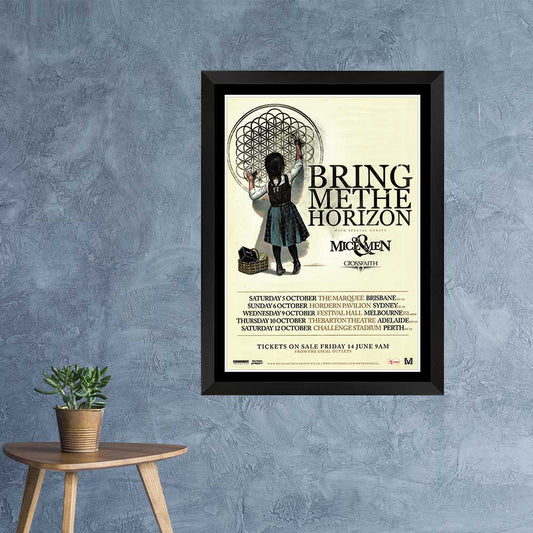 Bring Me The Horizon Australian Tour Poster Framed