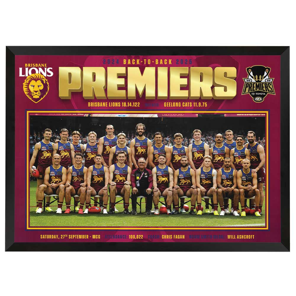 Brisbane Lions 2025 Premiers Team Photo Print