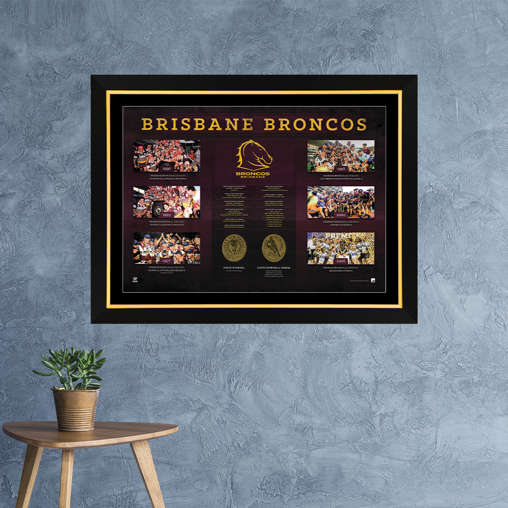 Brisbane Broncos Historical Series Print Framed