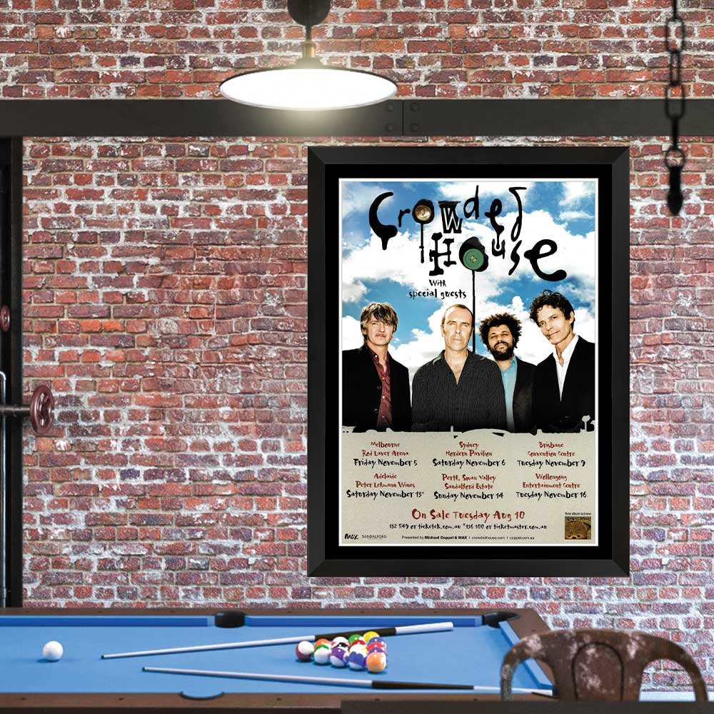 Crowded House Australian Tour Poster Framed