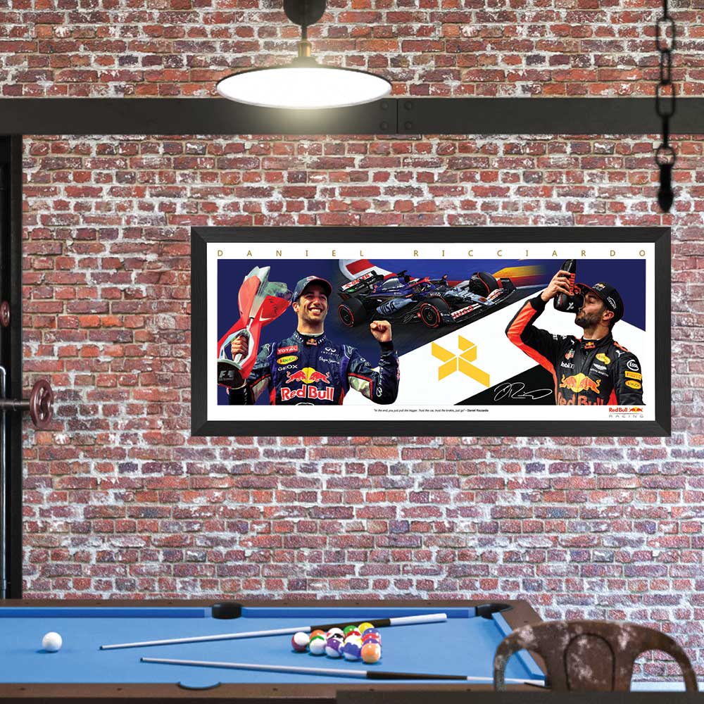Formula 1 Daniel Ricciardo Red Bull Mini Wings Print Framed