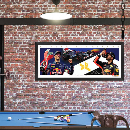 Formula 1 Daniel Ricciardo Red Bull Mini Wings Print Framed