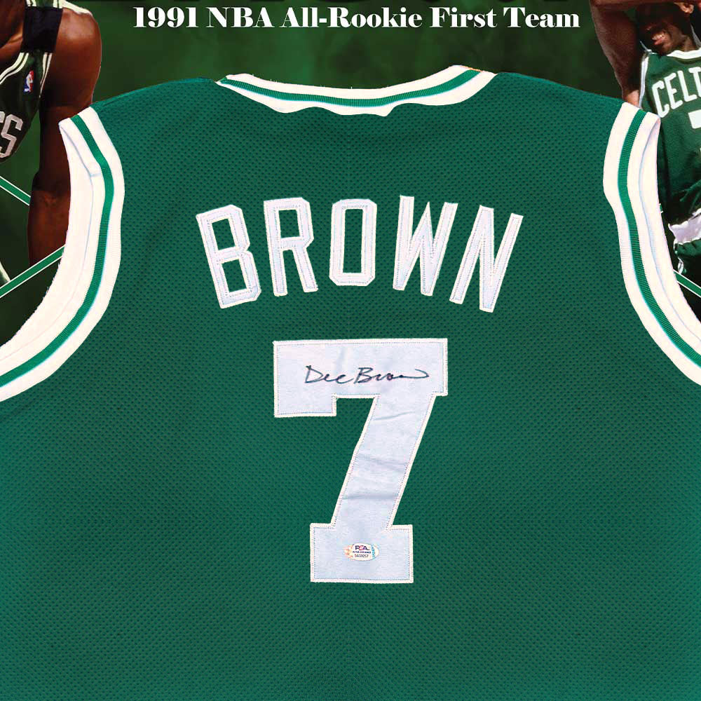 Basketball Dee Brown Signed Boston Celtic Jersey PSA Certified Framed