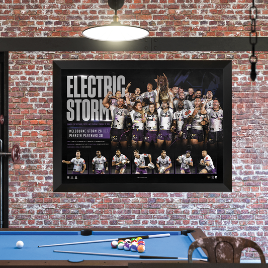 Melbourne Storm Electric Storm Sportsprint Framed