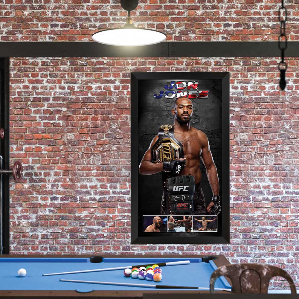 Jon Jones Autographed UFC Glove – Framed (COA) | Authentic MMA Memorabilia