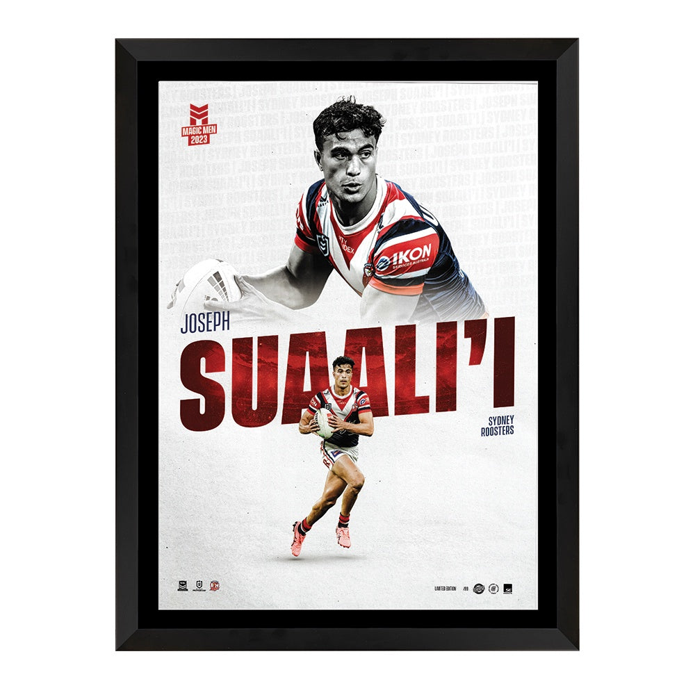 Sydney Roosters Joseph Suaalii Collectors Edition Print Framed