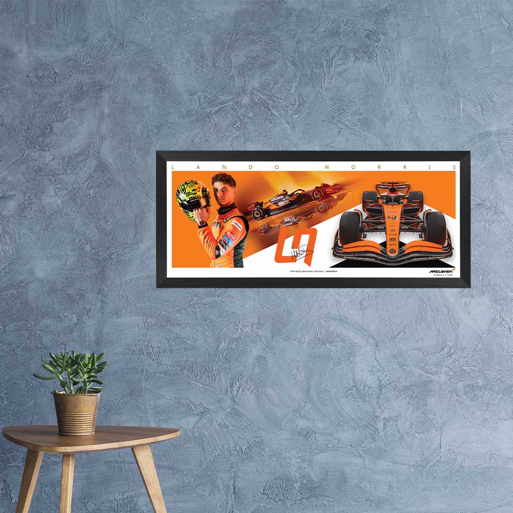 Formula 1 Lando Norris McLaren Mini Wings Print Framed