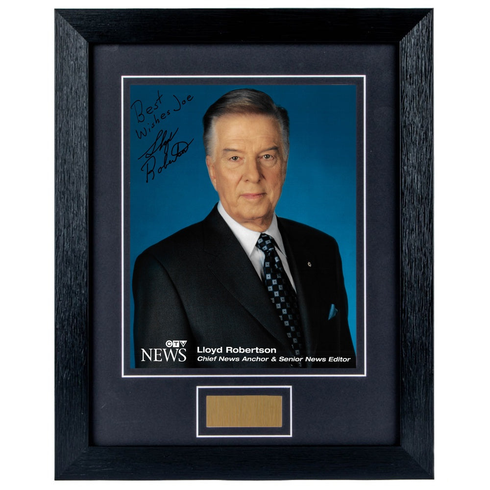 Lloyd Robertson Personally Signed CTV News 8 x 10 Photograph Framed