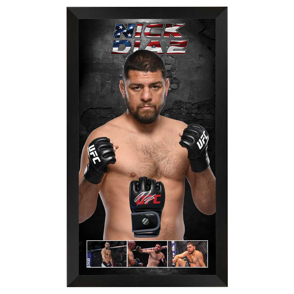 Nick Diaz Autographed UFC Glove Framed (COA) | UFC/MMA Memorabilia