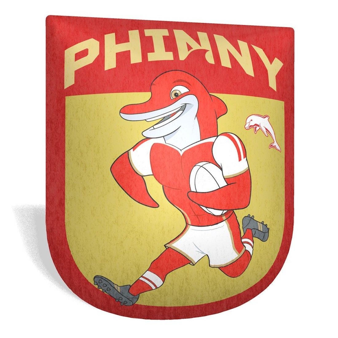 Redcliffe Dolphins Retro Mascot Shaped Cushion